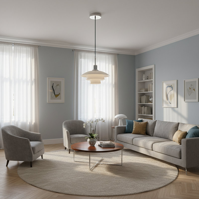Elegant 3-tiered Chrome finish Pendant Light – Glare-free Ceiling Fixture For Kitchen, Dining, Or Living Room, Chrome