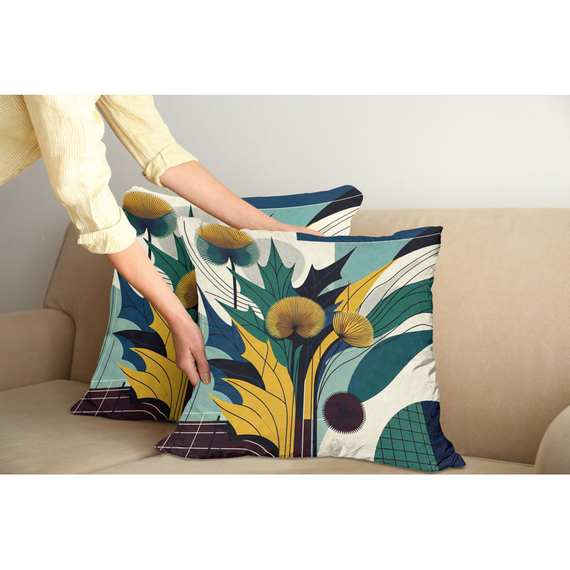 429847_Ambesonne floral, eucalyptus, housse de coussin, paquet de 2 chardons abstraits, H 24 po x l 24 po
