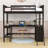 Wood Loft Bed with Desk and Shelves-70556375-123247229