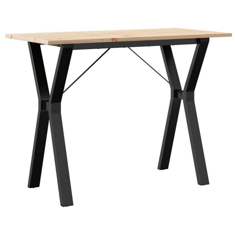  Table de salle à manger avec cadre en Y et pin massif en bois 63 po x 31,5 po x 29,7 po, H 29,5 po x L 39,4 po x l 19,7 po
