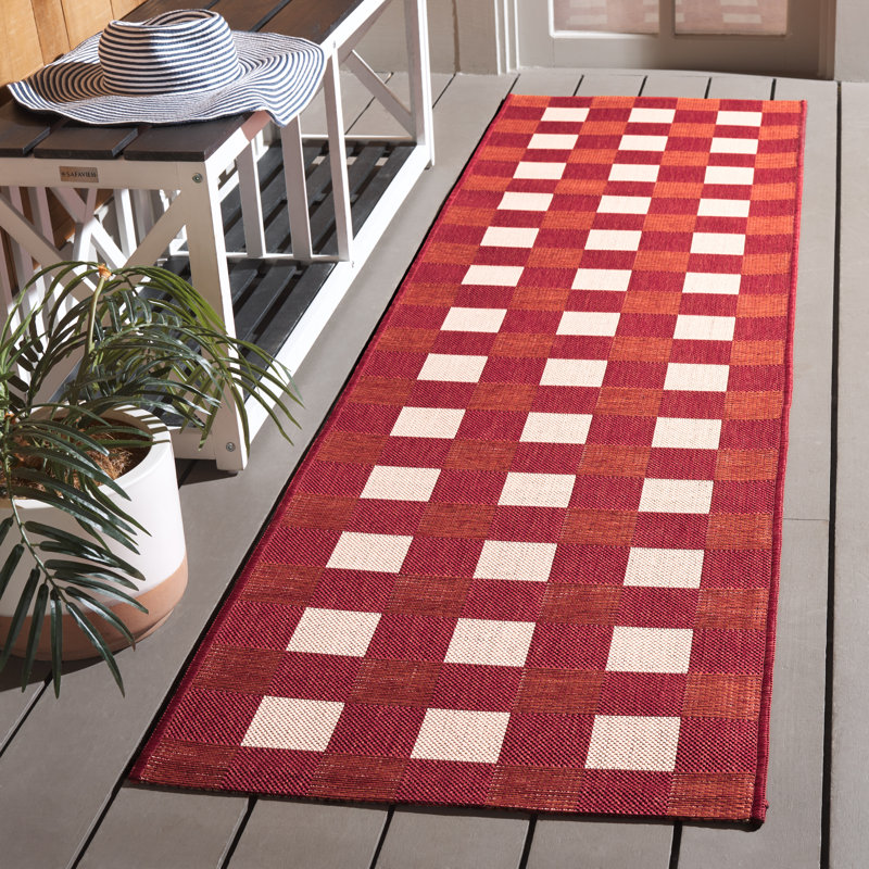 Courtyard 6443 Geometric Indoor/Outdoor Area Rug, Runner 2'3" x 5'