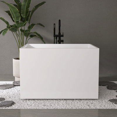 Baignoire de trempage autoportante en acrylique 39 po avec siège Fslefay