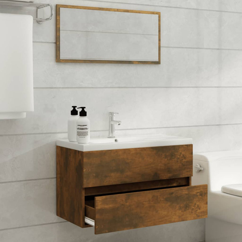 Worthen Wall Under Sink Cabinet, Light Brown
