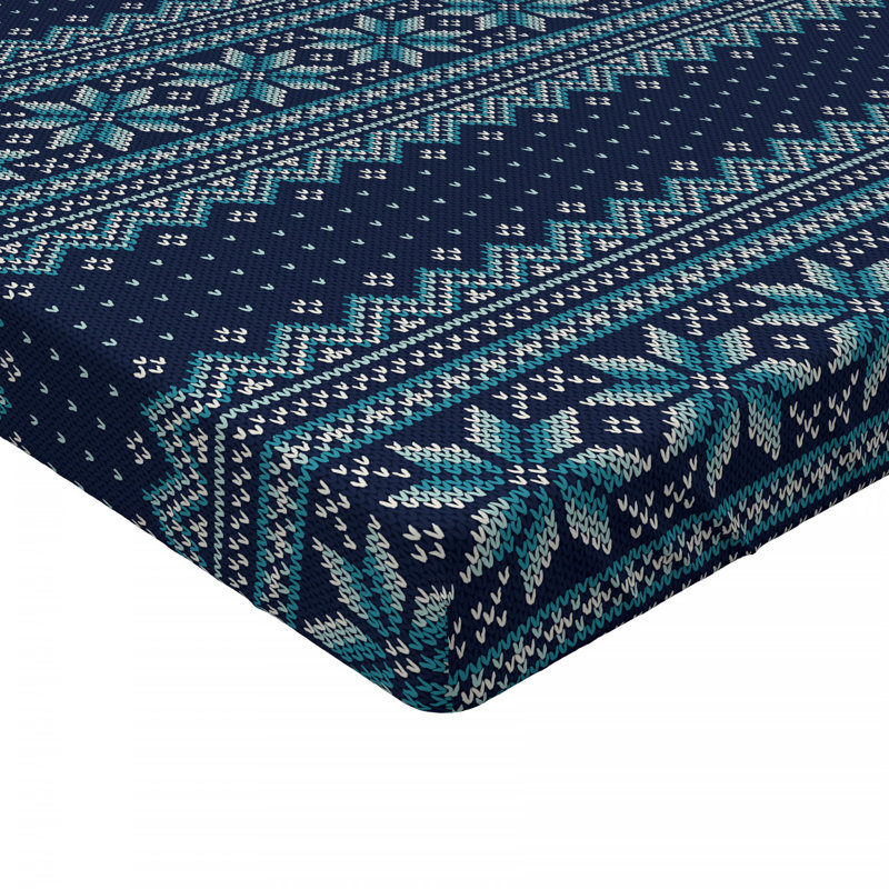 Microfiber Geometric Fitted Sheet, Queen Fitted Sheet