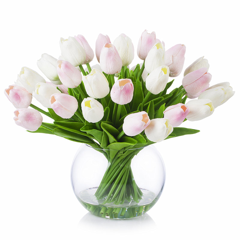 Arrangement floral tulipe artificielle dans un vase