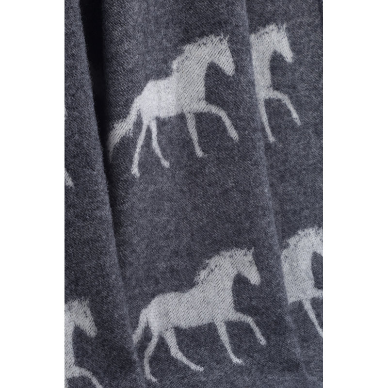 Black Horse Wool Throw