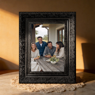 Black 3 PCS 11" x 14" Versatile Picture Frame with Decorative Profile