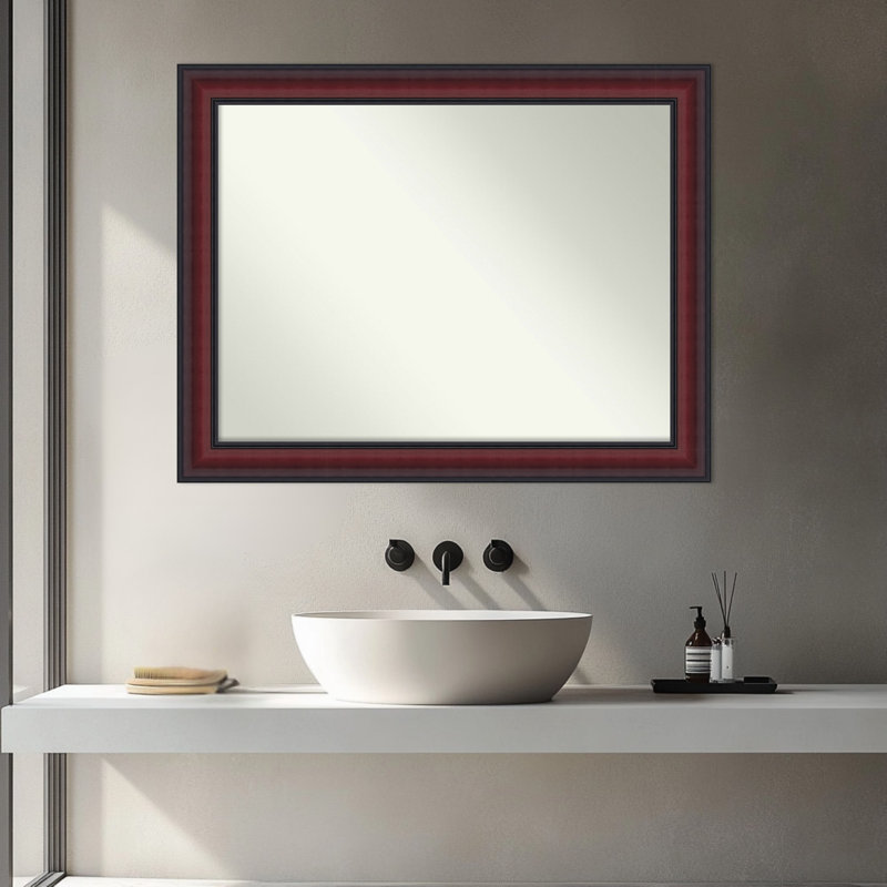 Miroir de salle de bain mural Dalat, 27,75 po x 21,75 po, Cerisier