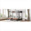 Lit plateforme superposé triple, chambre à coucher avec lit d'enfant à partager, métal noir mat, cadre de lit simple superposé sur lit simple amovible