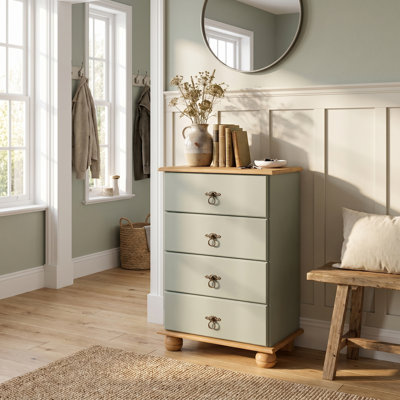 Farley Solid Wood 50 cm W Chest of 4 Drawers
