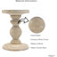 Ensemble de 2 porte-bougie Hosley en bois blanc antique style campagnard de 7 pouces de hauteur, idéal pour une fête de mariage ou comme porte-bougie