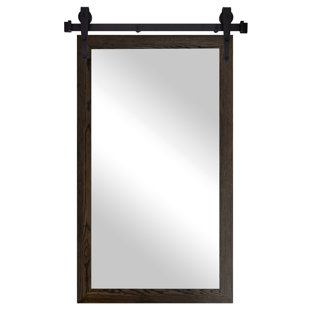 Rayne Mirrors Ozark Hardwood Mirror With Steel Barn Door Rail