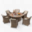 Deshanda 6 - Person Patio Dining Set Round Table with Cushions Included-169240170