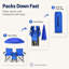  Ensemble de chaises de camping doubles pliables avec parasol amovible et table de rangement centrale