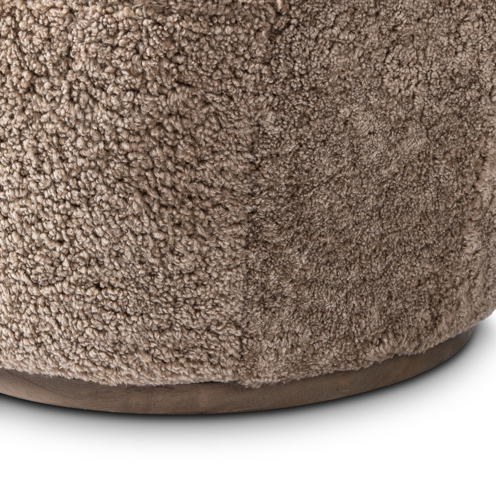 Corson Swivel Barrel Chair, Taupe Shearling