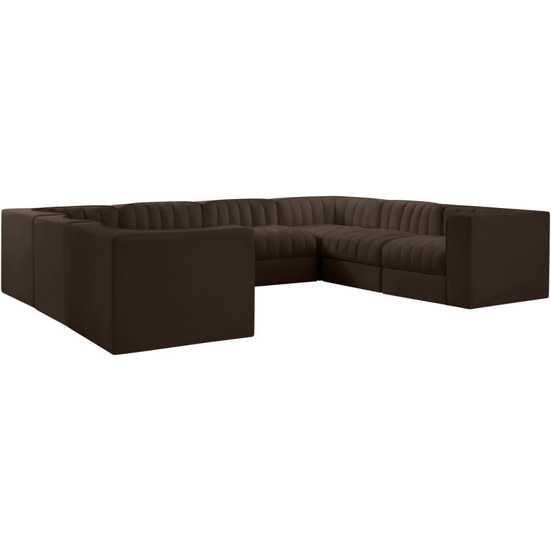 Canapé modulaire Donegan, Velours brun