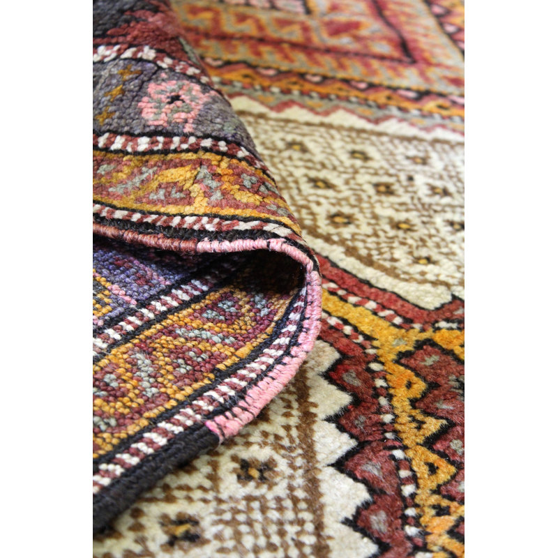 Tapis unique orange, brun et rouge de 5 pi 7 po x 12 pi 5 po Kars Serab