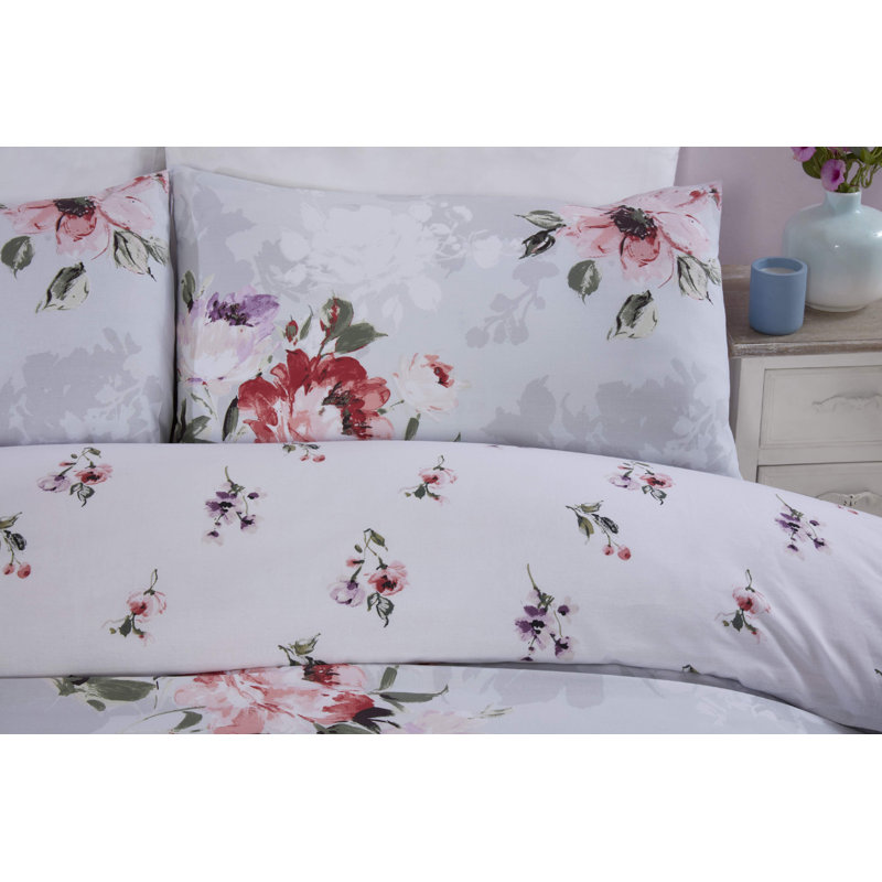Windon Polyester Floral Duvet Cover with Pillowcases, Double + 2 Standards Pillowcases