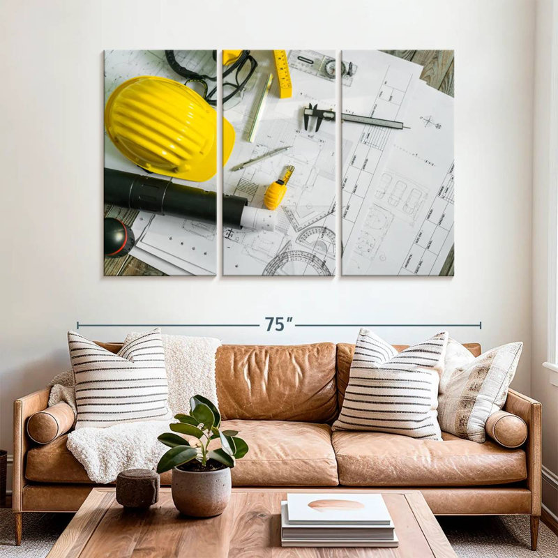 Alcaraz Drawing And Construction Tools, 42" H x 65" W