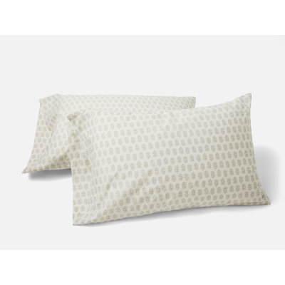 Organic Print Percale Floral Pillow Case