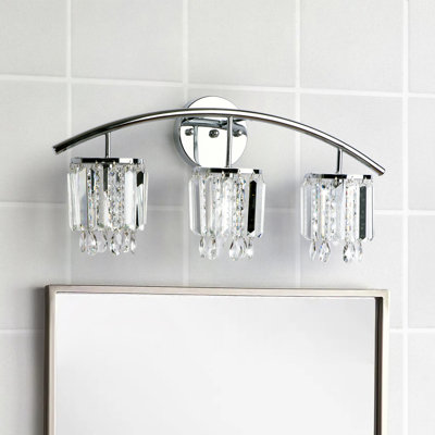 Hallum 11.3" H 3-Light Crystal Vanity Light