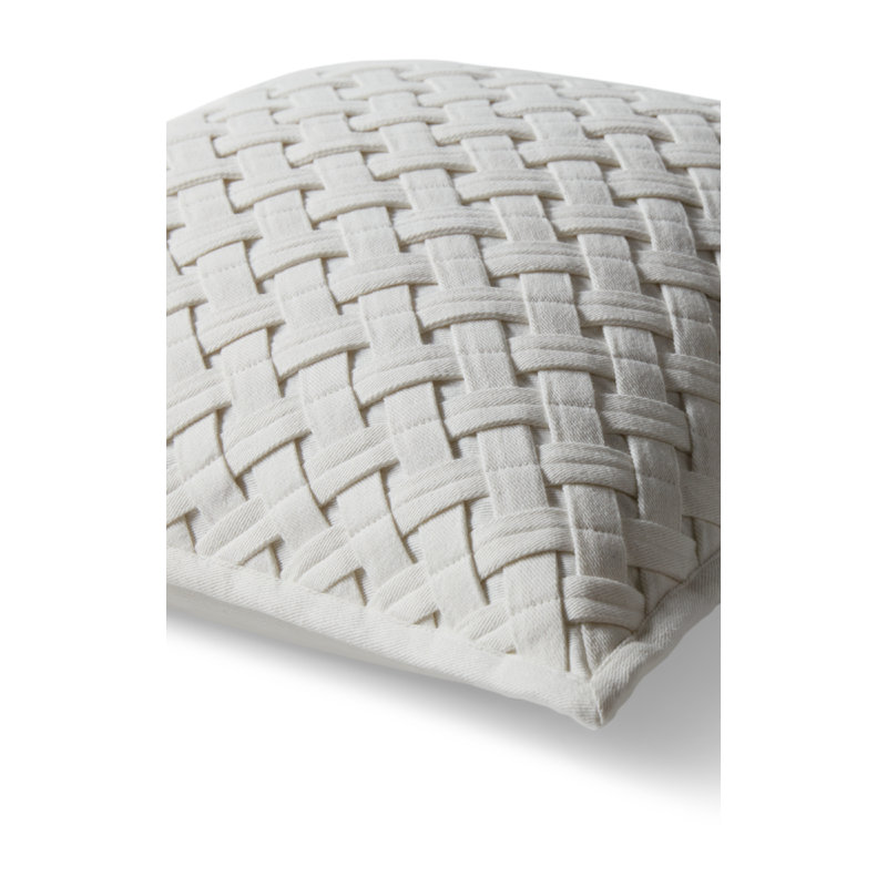 Suffield Lattice Throw Pillow In White, White