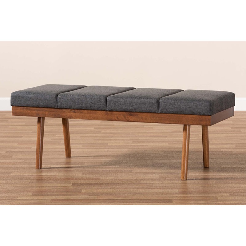 Polyester Upholstered Bench, Dark Gray