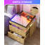 50cm W Bedside Table with 3D Mirror Abyss and Sensor RGB Lighting, 2-Drawer Bedside Table with Hidden Storage And Lockable-1744984556