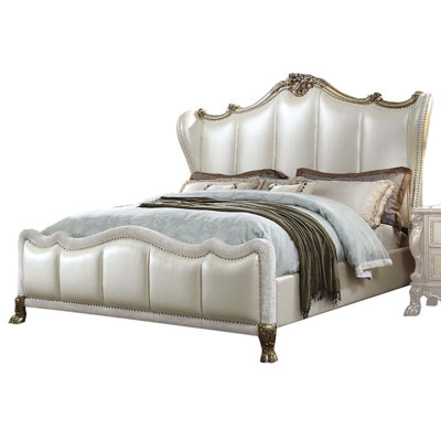 Dileo Upholstered Wingback Bed