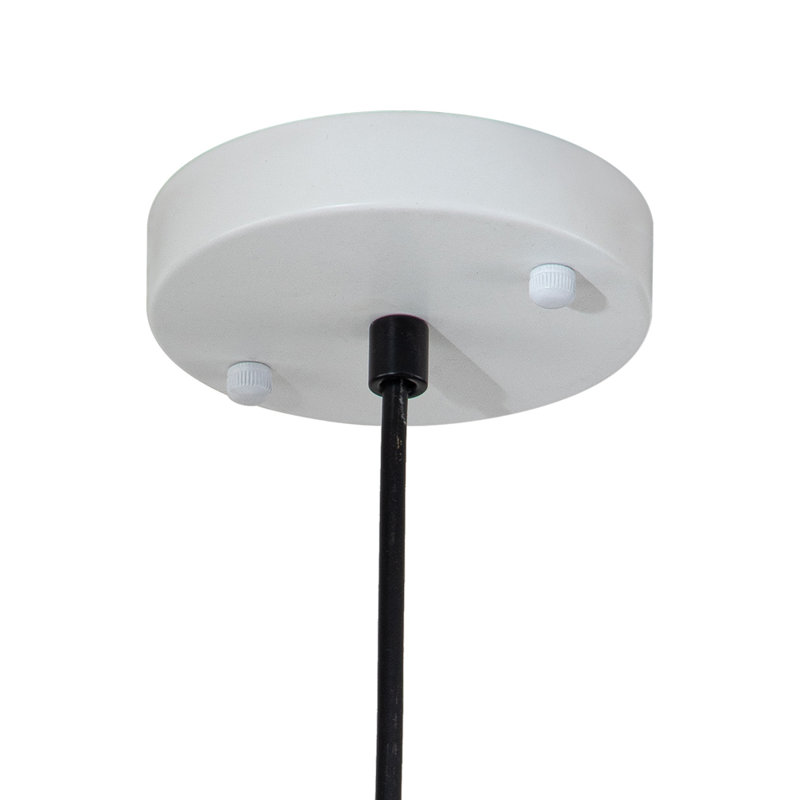 Luminaire suspendu industriel surdimensionné en métal surdimensionné, H 12,6 po x l 23,6 po x P 23,6 po, Blanc, Une lumière