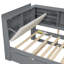 Lit plateforme en bois avec lit gigogne, tablettes et tête de lit avec rangement-865879673-865879668