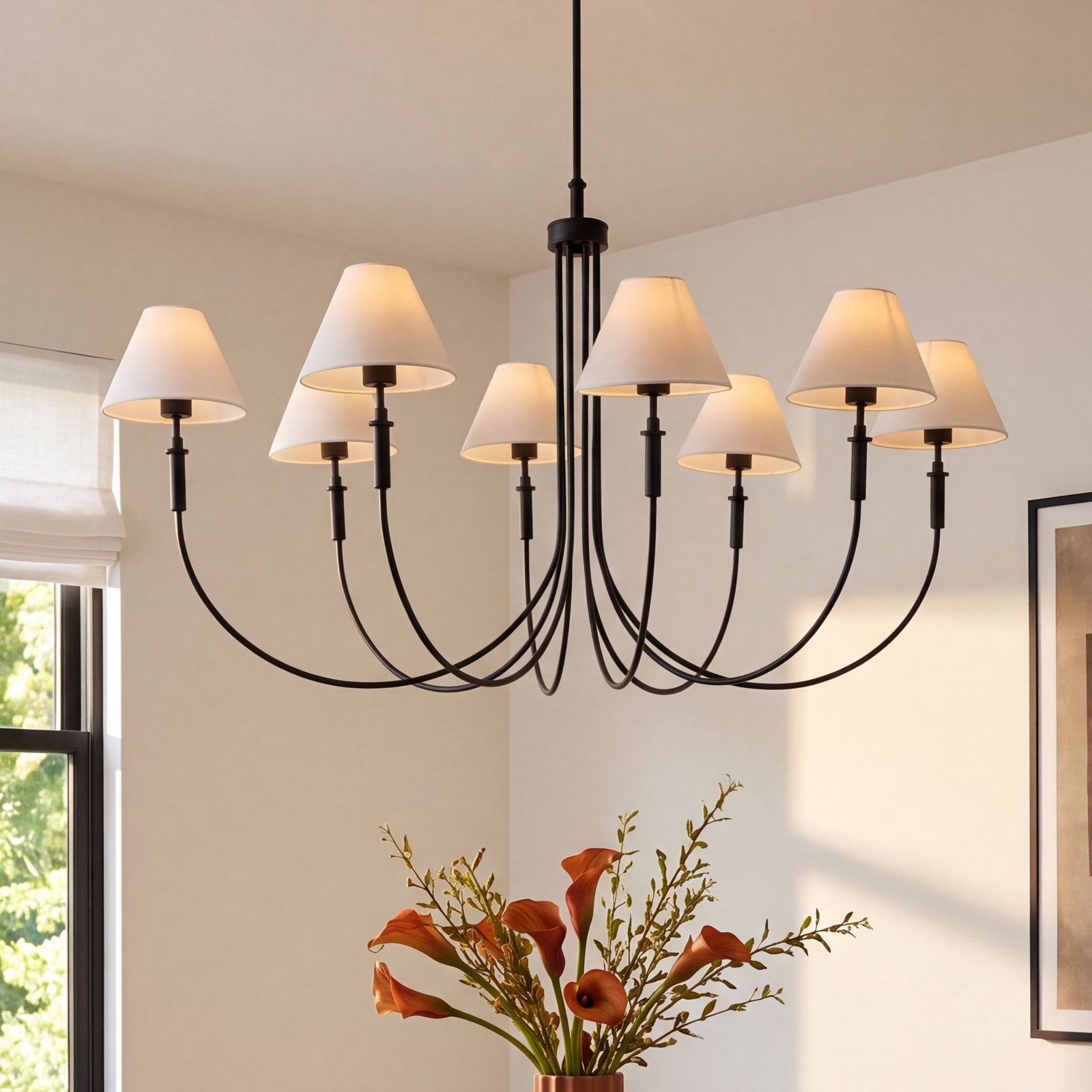 Celeste Iron 8-Light Chandelier, Matte Black