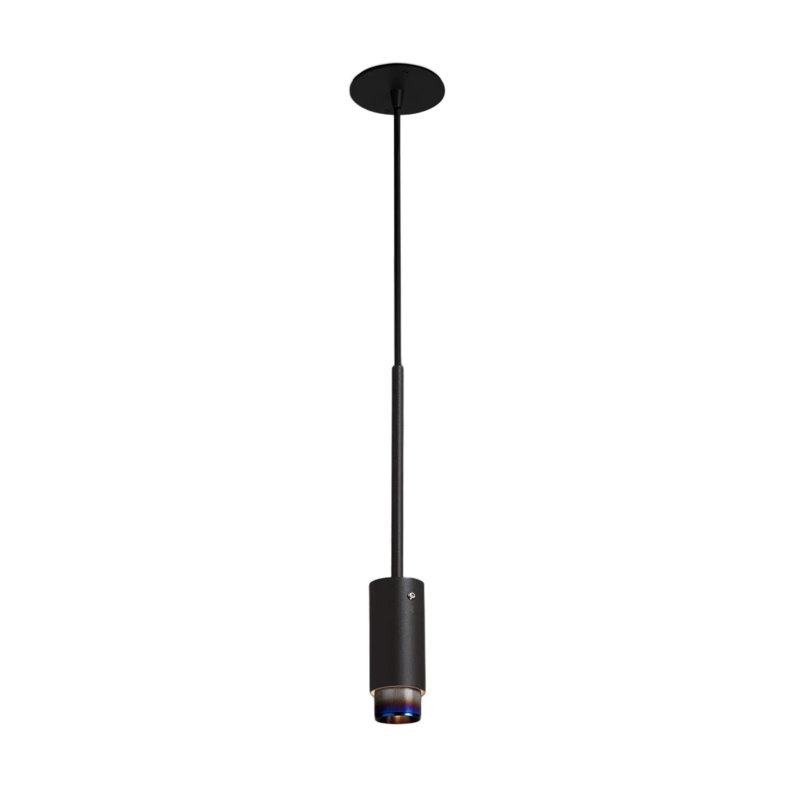 Luminaire suspendu / linéaire d'échappement, Graphite, Acier brûlé