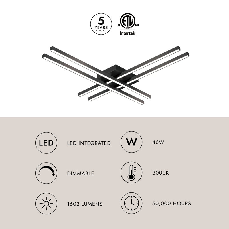 Vega 4 - Light LED Flush Mount, Brushed Nickel