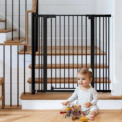 Barrière de sécurité très haute de 42 po, barrière pour bébé de 29,5 à 40,6 po de large pour escalier, barrière pour chien