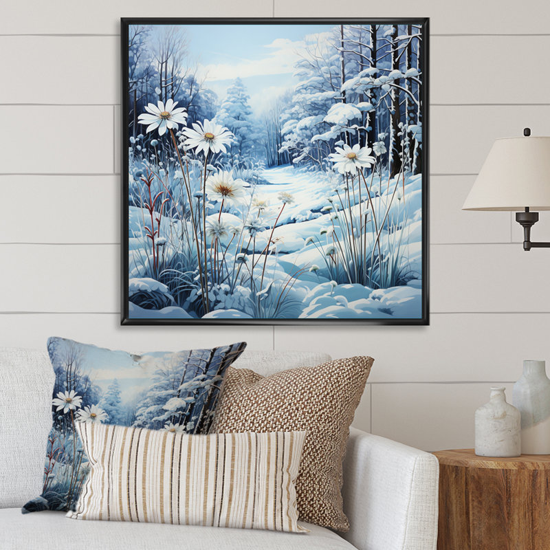 Glacier bleu glacier - impression, H 36 po x l 36 po x P 1,5 po, Cadre flottant noir