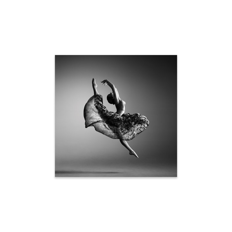 Ballerina Jumping Print On Acrylic Glass