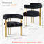 Ensemble de 4 fauteuils de salle à manger rembourrés en or 18,3 po Chenille-1028640561