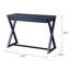 Console gris anthracite avec tiroir de rangement fonctionnel et base rectangulaire en forme de X