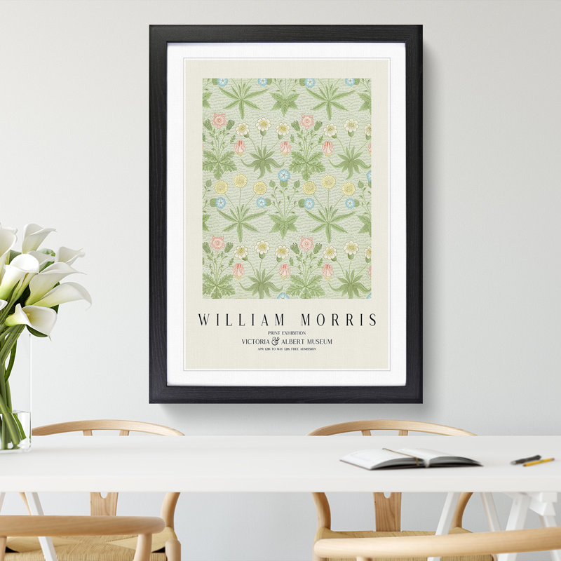 Daisy Pattern Vol.2 by William Morris - Single Picture Frame Print, 36cm H x 27cm W x 2cm D, Black Framed