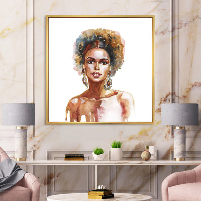 Portrait de femme afro-américaine V - peinture sur toile