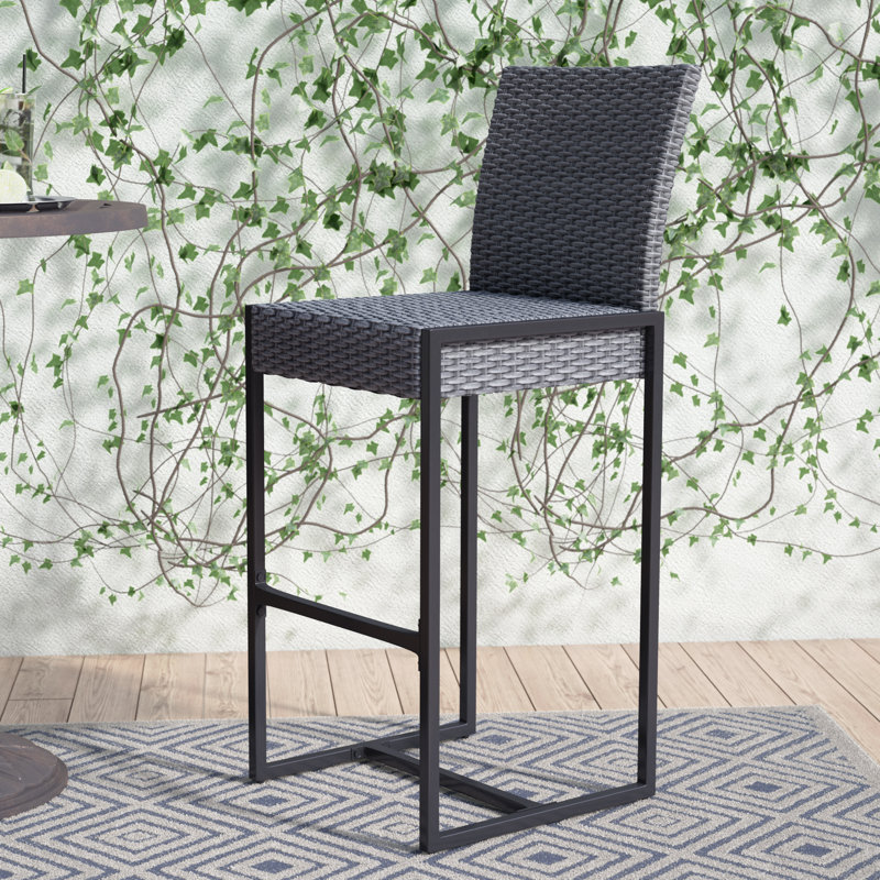 Fulghum Outdoor 30'' Bar Stool, Charcoal Gray