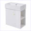 Meuble-lavabo moderne flottant avec rangement en céramique et à droite