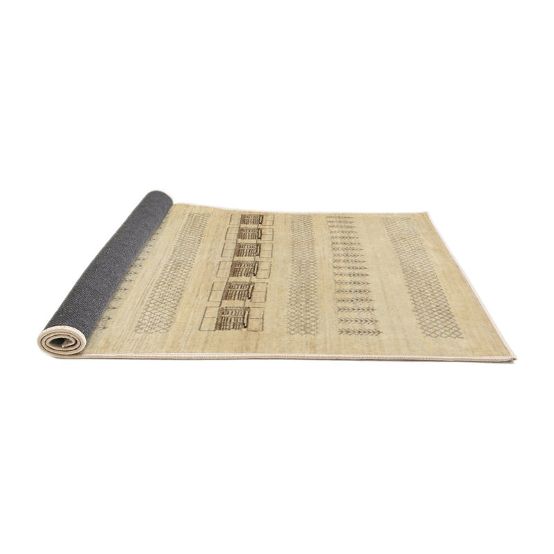 Tapis beige/gris contemporain, Rond 5 pi
