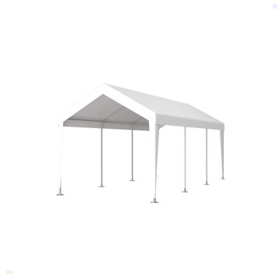 Carport Portable Garage, Heavy Duty Car Port Canopy With 2 Roll-Up Doors & 4 Ventilated Windows For Car, Truck, Boat, Garden Tools -  HomeViewto, YY4HV-W465P204136