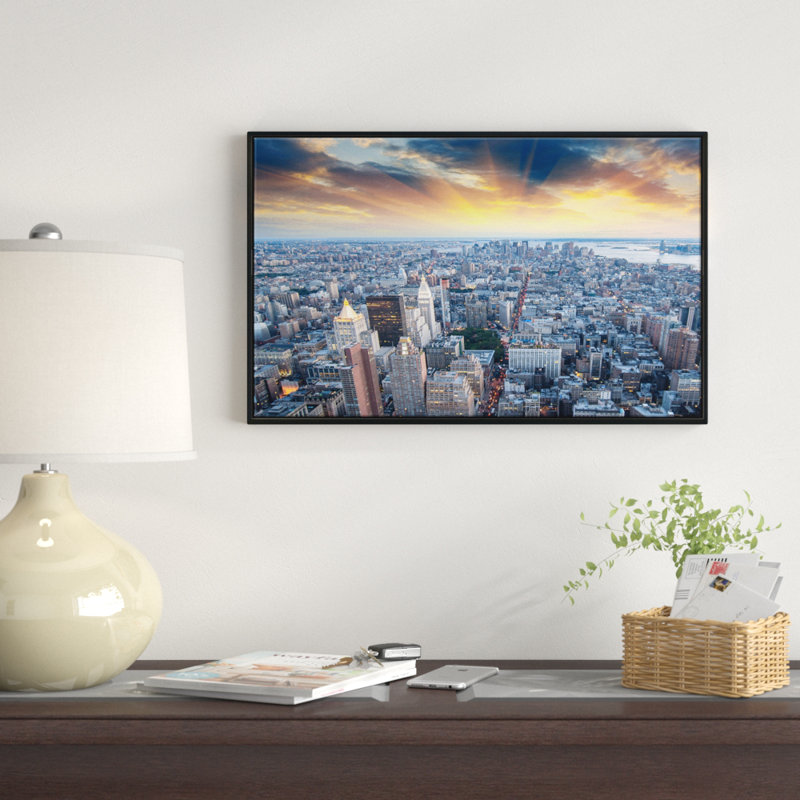 «Vue aérienne des gratte-ciel de New York», reproduction de photo sur toile tendue, H 12 po x l 20 po x P 1 po