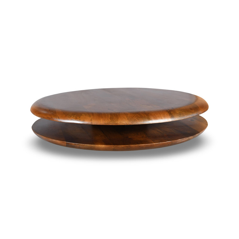 Emmeline  Round Two Tiered Floating Solid Wood Coffee Table