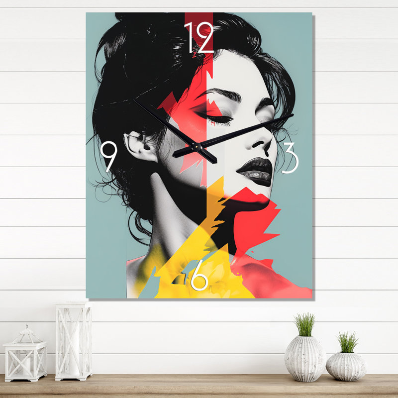 Horloge murale rétro Pop Art, H 32 po x l 16 po x P 1 po