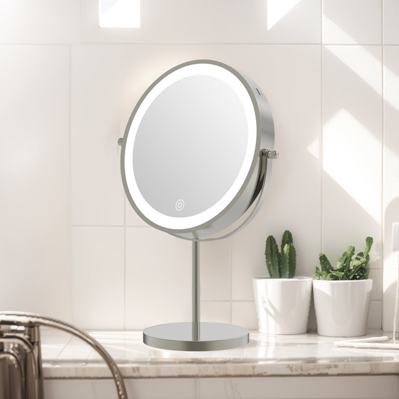 Lashayla Metal Round Mirror, Nickel