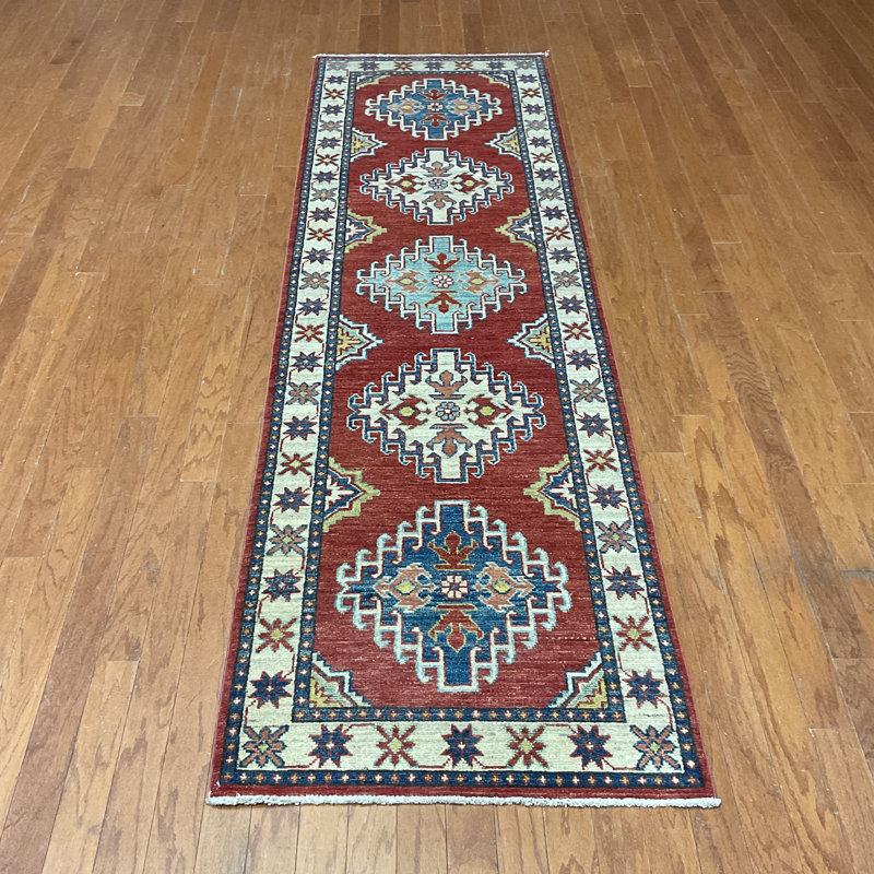  Handmade Kazak Wool Runner